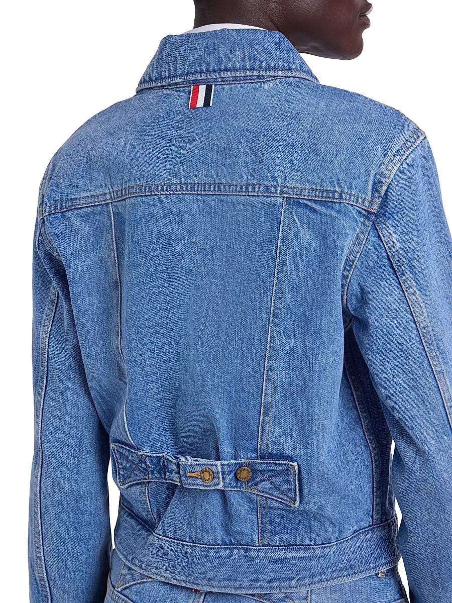 Thom Browne Women's Shrunken-Fit Denim Jacket | Thumbnail 6 Thom Browne Women's Shrunken-Fit Denim Jacket | Thumbnail 6