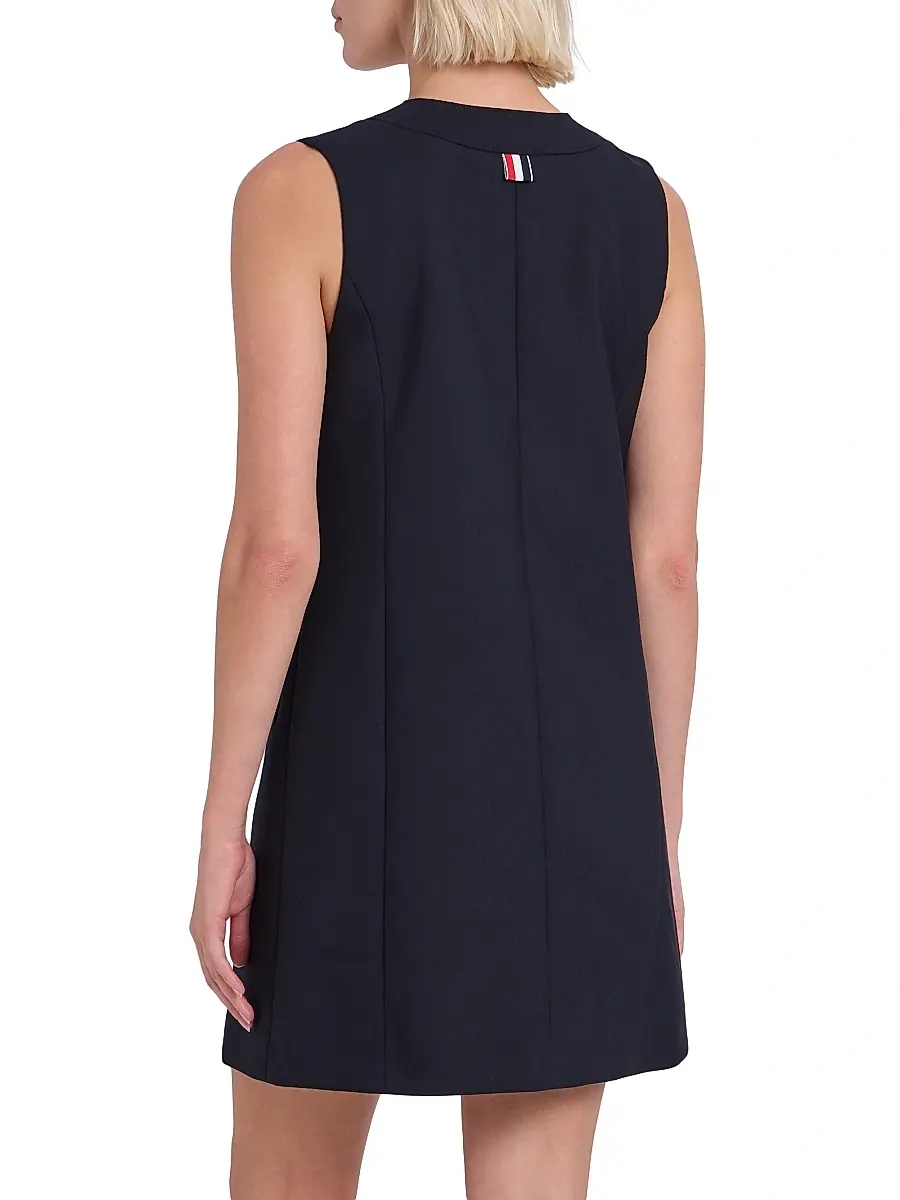 Thom Browne Women's V-Neck Wool Cardigan Minidress | Thumbnail 5