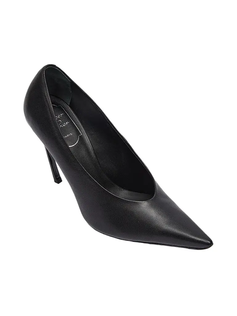 Roger Vivier Women's Choc Decollette 100MM Leather Curved-Heel Pumps | Thumbnail 5 Roger Vivier Women's Choc Decollette 100MM Leather Curved-Heel Pumps | Thumbnail 5