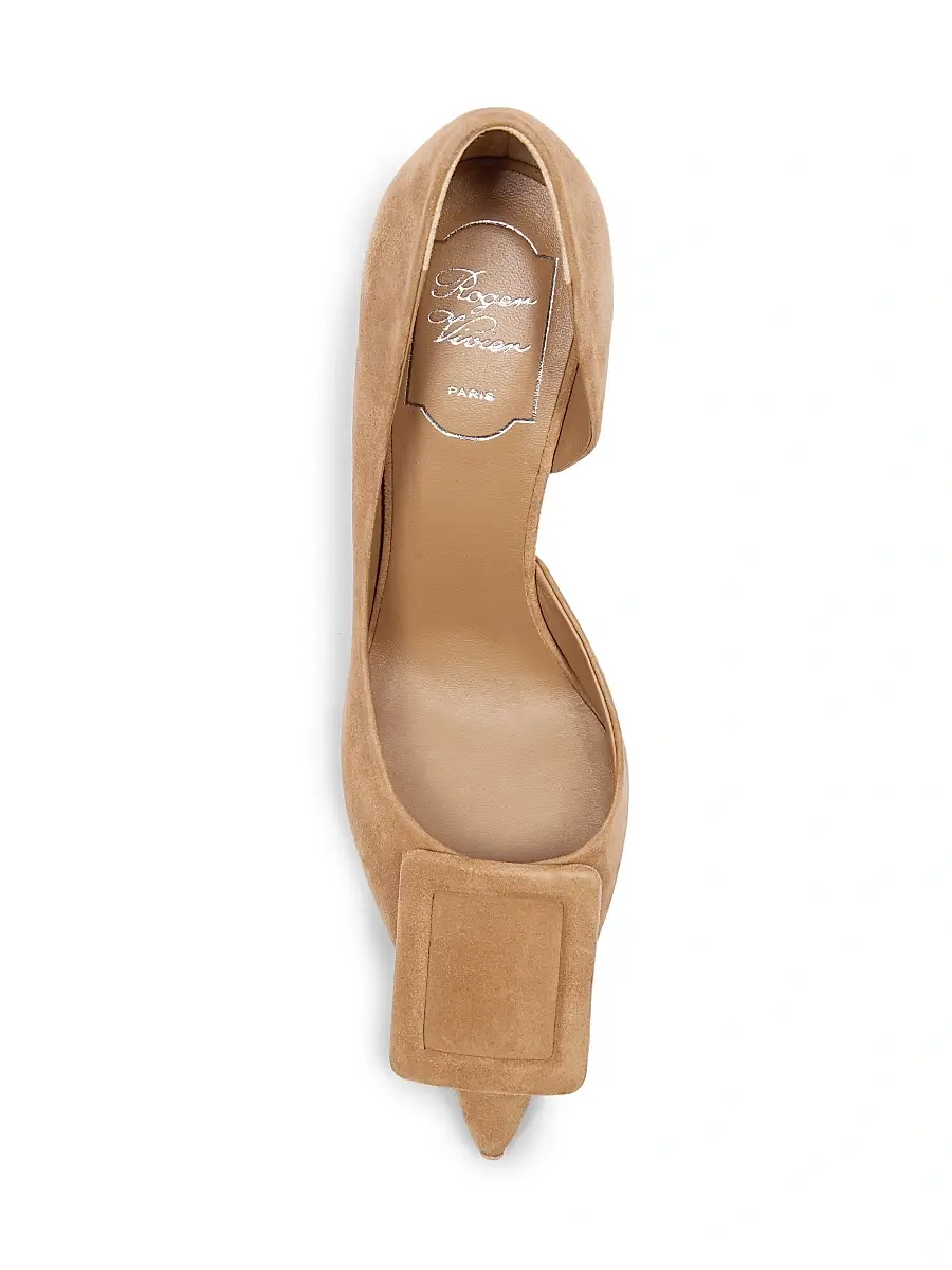 Roger Vivier Women's Viv Ville 85MM Suede D'Orsay Pumps | Thumbnail 4 Roger Vivier Women's Viv Ville 85MM Suede D'Orsay Pumps | Thumbnail 4