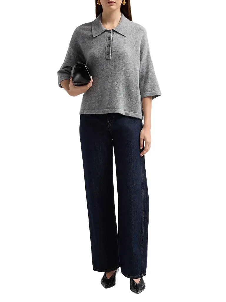 Frame Women's The Academy Cashmere Polo Shirt | Thumbnail 2