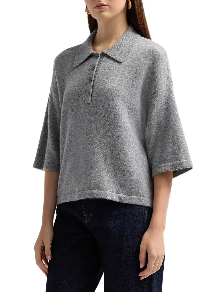 Frame Women's The Academy Cashmere Polo Shirt | Thumbnail 4