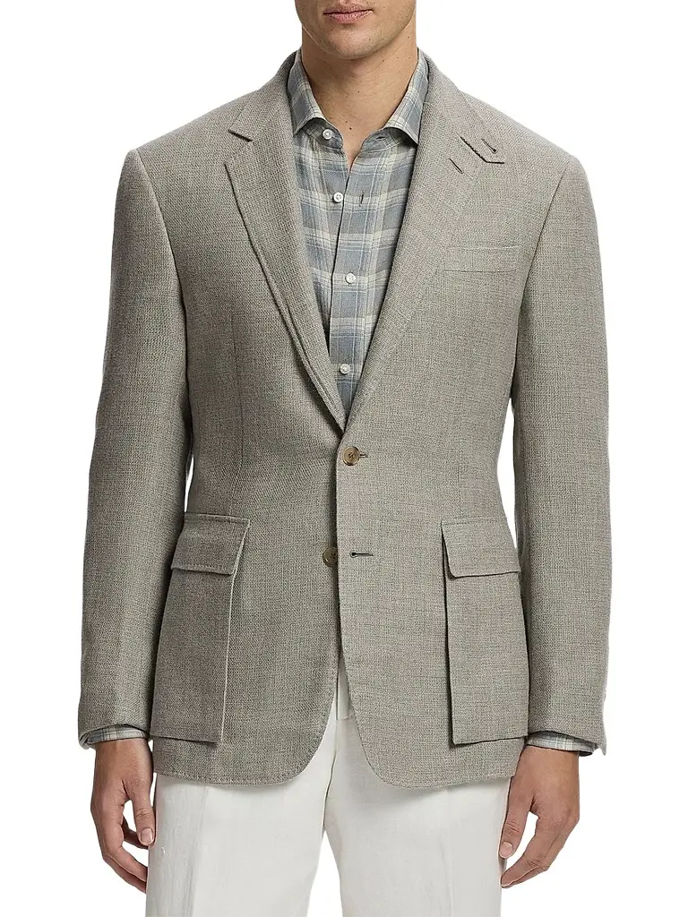 Ralph Lauren Purple Label Men's Textured Open Weave Single-Breasted Sport Coat | Thumbnail 4