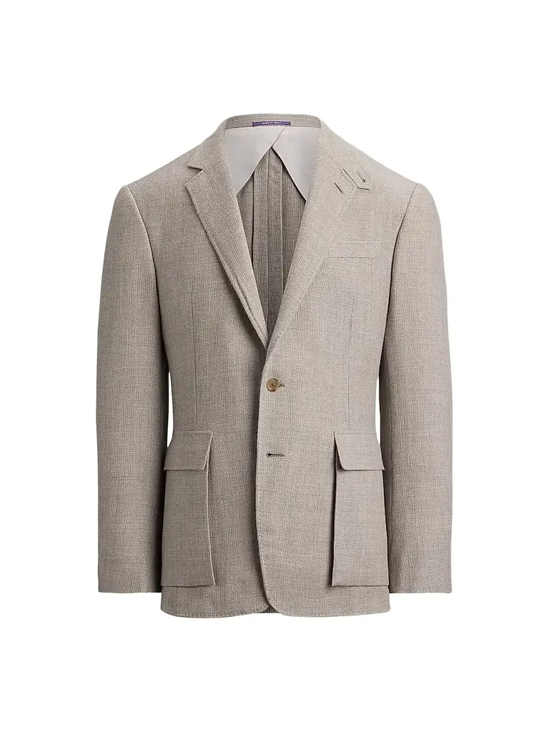 Ralph Lauren Purple Label Men's Textured Open Weave Single-Breasted Sport Coat - Pearl Grey Multi | Image 1 Ralph Lauren Purple Label Men's Textured Open Weave Single-Breasted Sport Coat - Pearl Grey Multi | Image 1