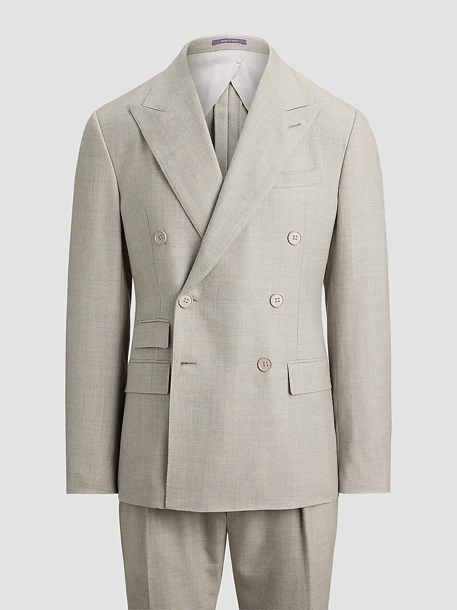 Ralph Lauren Purple Label Men's Double-Breasted Wool Flannel Suit | Thumbnail 3