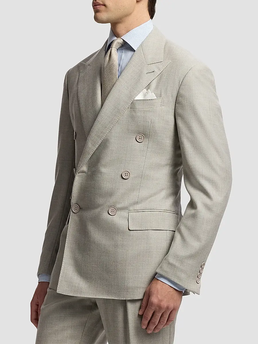 Ralph Lauren Purple Label Men's Double-Breasted Wool Flannel Suit | Thumbnail 8