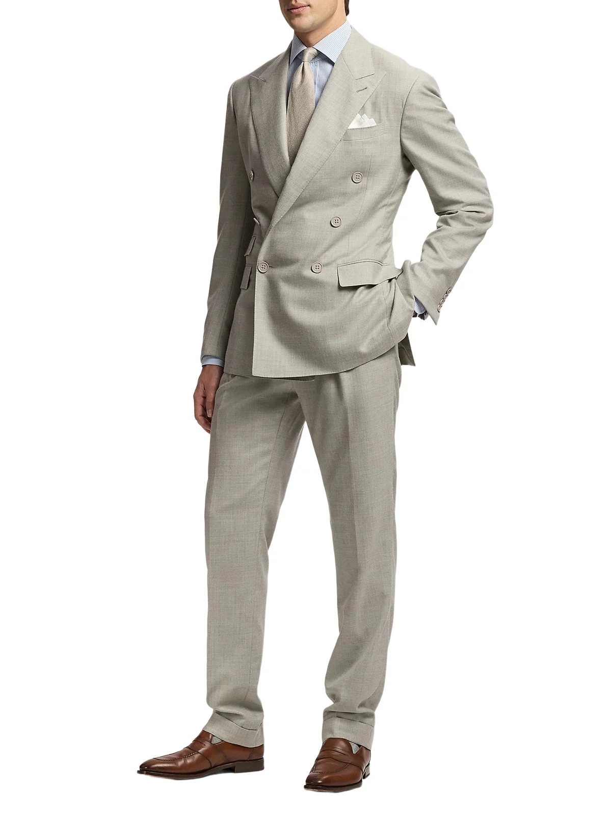 Ralph Lauren Purple Label Men's Double-Breasted Wool Flannel Suit