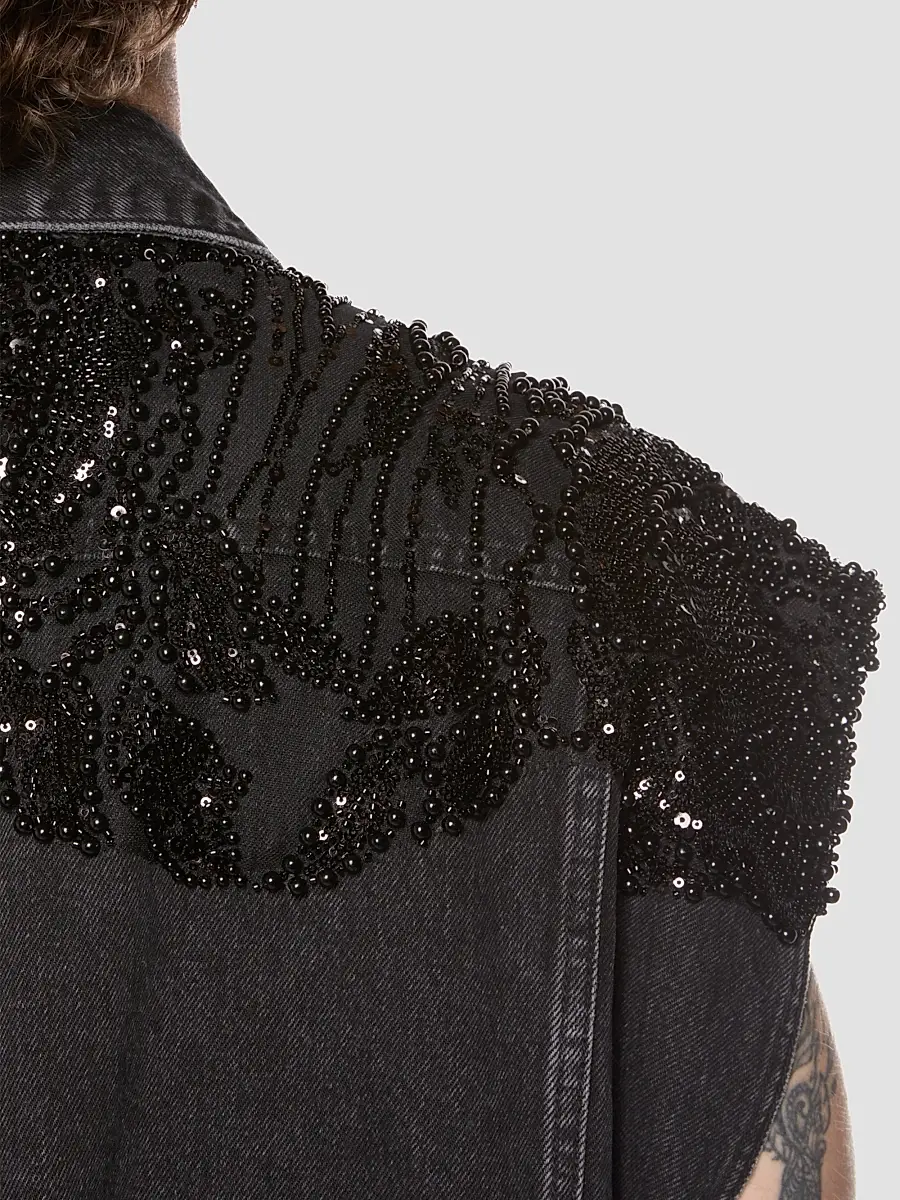 Purple Brand Men's Embellished Mesh Cotton Vest | Thumbnail 5 Purple Brand Men's Embellished Mesh Cotton Vest | Thumbnail 5