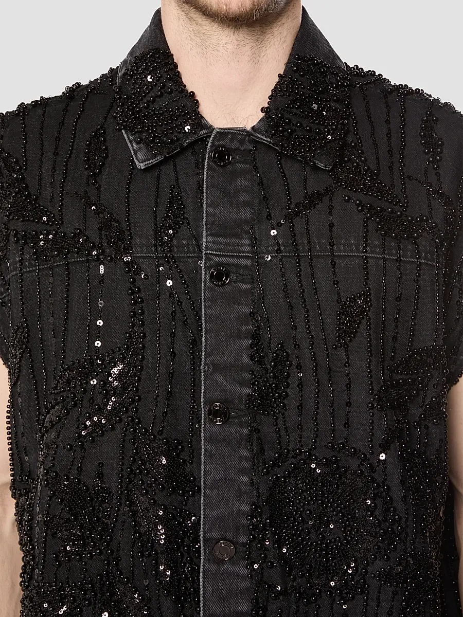 Purple Brand Men's Embellished Mesh Cotton Vest | Thumbnail 6 Purple Brand Men's Embellished Mesh Cotton Vest | Thumbnail 6