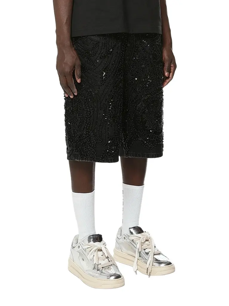 Purple Brand Men's Embellished Denim Shorts | Thumbnail 3 Purple Brand Men's Embellished Denim Shorts | Thumbnail 3