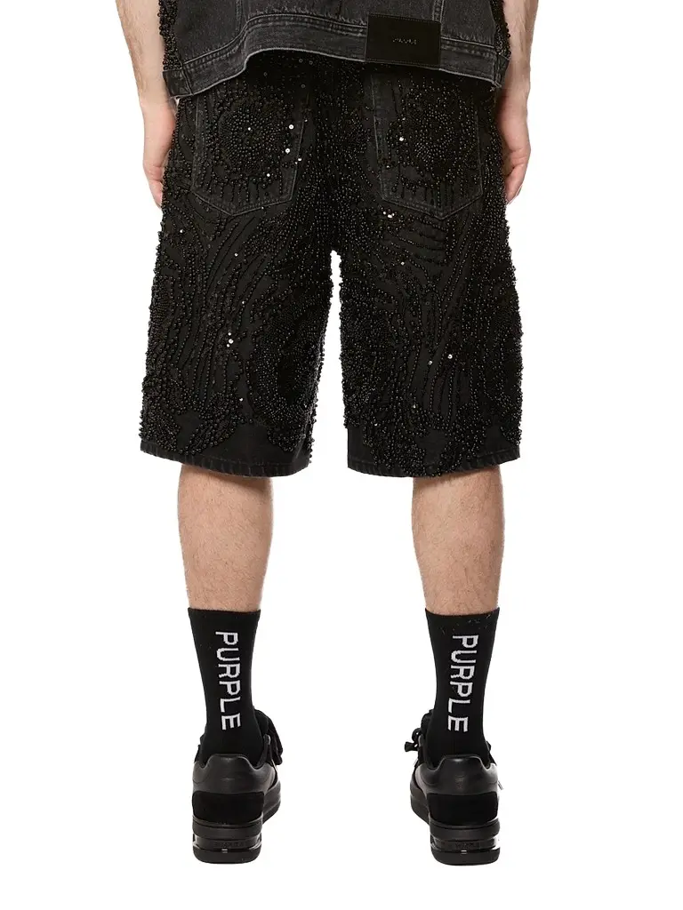 Purple Brand Men's Embellished Denim Shorts | Thumbnail 6 Purple Brand Men's Embellished Denim Shorts | Thumbnail 6