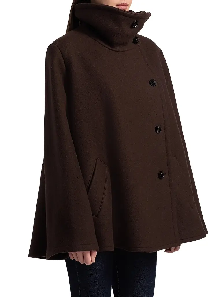 Co Women's Draped Collar Wool-Blend Coat | Thumbnail 4 Co Women's Draped Collar Wool-Blend Coat | Thumbnail 4