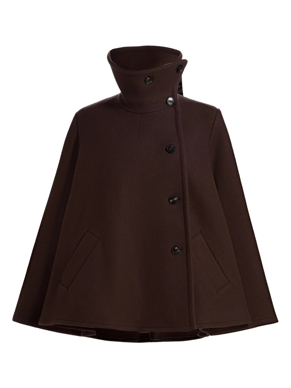 Women's Draped Collar Wool-Blend Coat Women's Draped Collar Wool-Blend Coat
