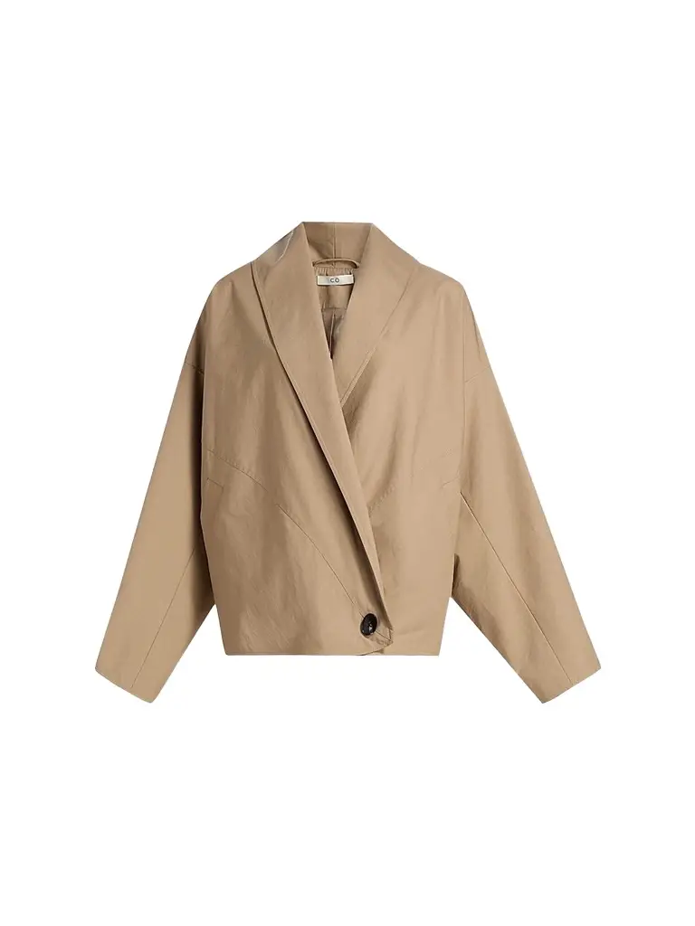 Co Women's Wrap tton-Blend Jacket - Camel | Image 1 Co Women's Wrap tton-Blend Jacket - Camel | Image 1
