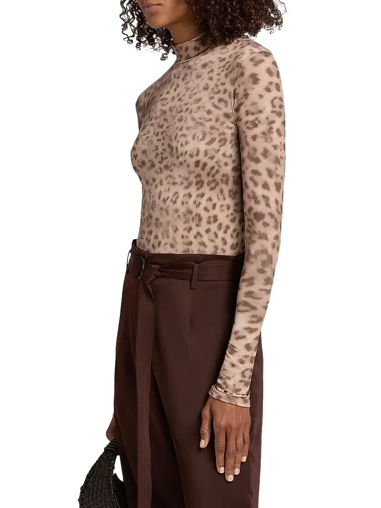 Lapointe Women's Leopard-Print Jersey Bodysuit | Thumbnail 4