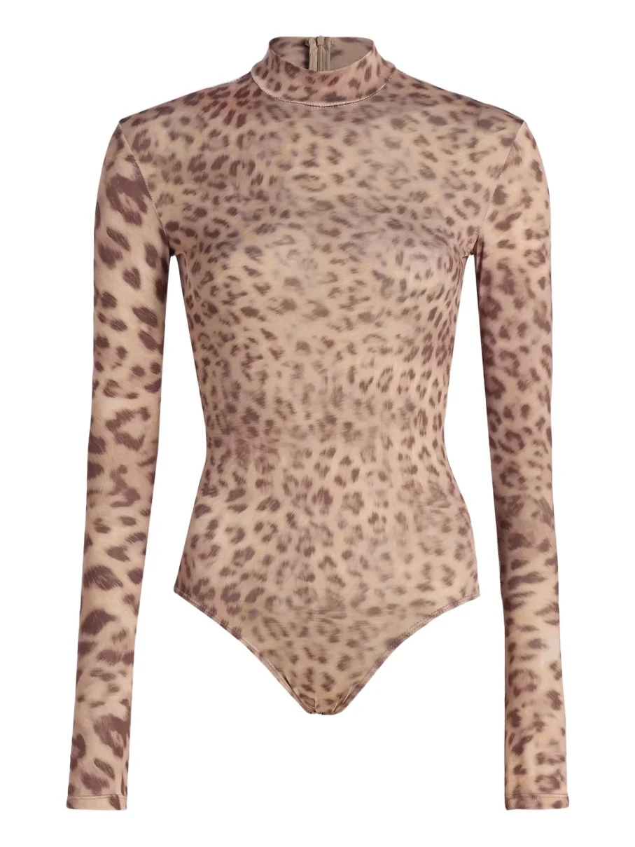 Lapointe Women's Leopard-Print Jersey Bodysuit