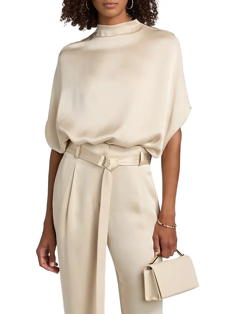 Lapointe Women's Satin Cape T-Shirt | Thumbnail 3 Lapointe Women's Satin Cape T-Shirt | Thumbnail 3