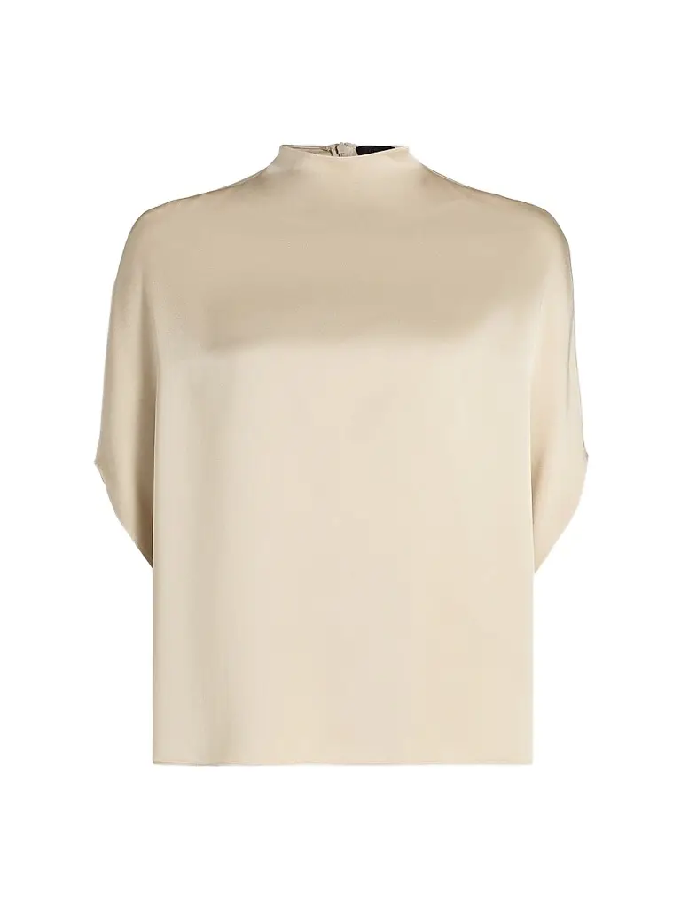 Lapointe Women's Satin Cape T-Shirt - Sand | Image 1 Lapointe Women's Satin Cape T-Shirt - Sand | Image 1