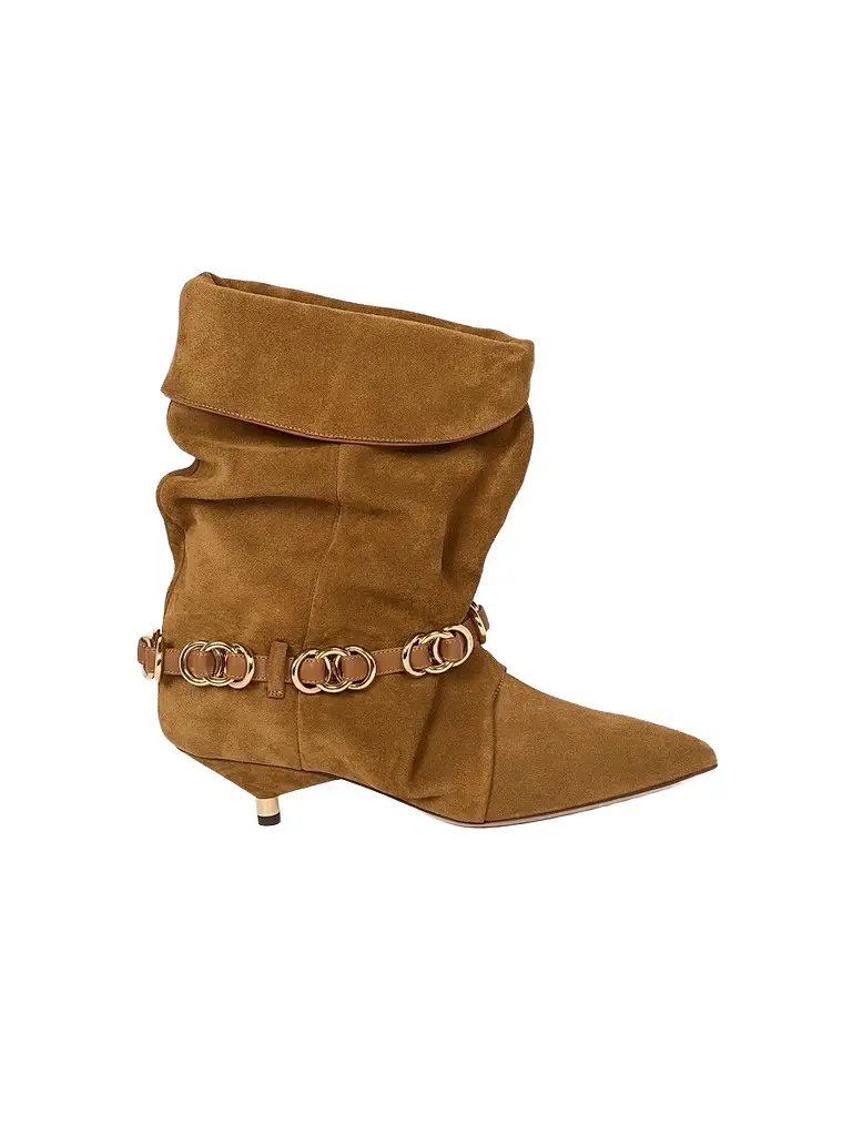 Isabel Marant Women's Edrik Rings 45MM Suede Ankle Boots - Cognac | Image 1 Isabel Marant Women's Edrik Rings 45MM Suede Ankle Boots - Cognac | Image 1