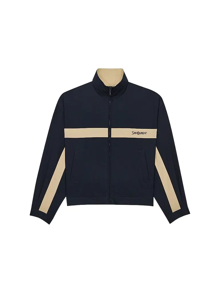 Saint Laurent Men's Jacket in Cotton - Navy Mastic | Image 1 Saint Laurent Men's Jacket in Cotton - Navy Mastic | Image 1
