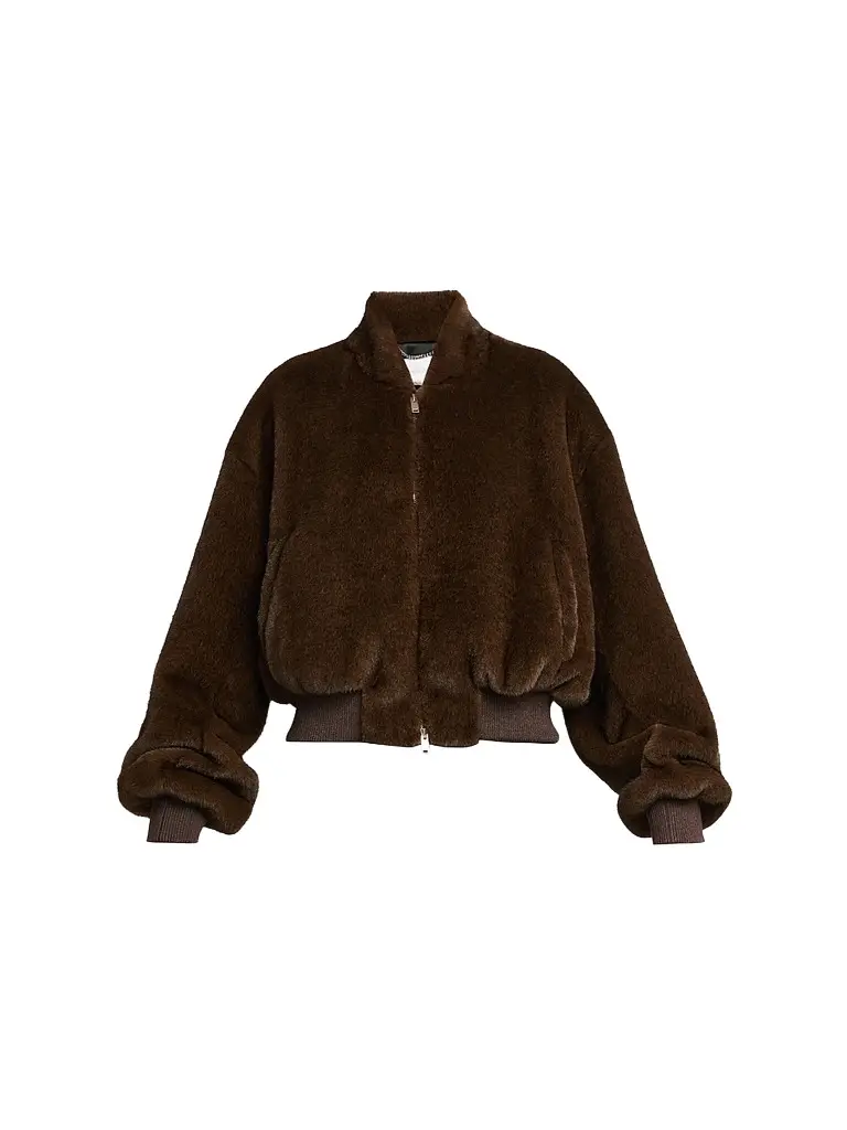 Stella McCartney Women's Plush Faux-Fur Bomber Jacket | Image 1 Stella McCartney Women's Plush Faux-Fur Bomber Jacket | Image 1