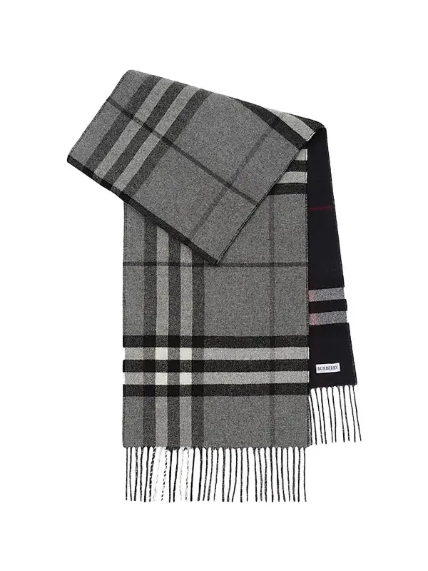 Burberry Men's Reversible Check Cashmere Scarf