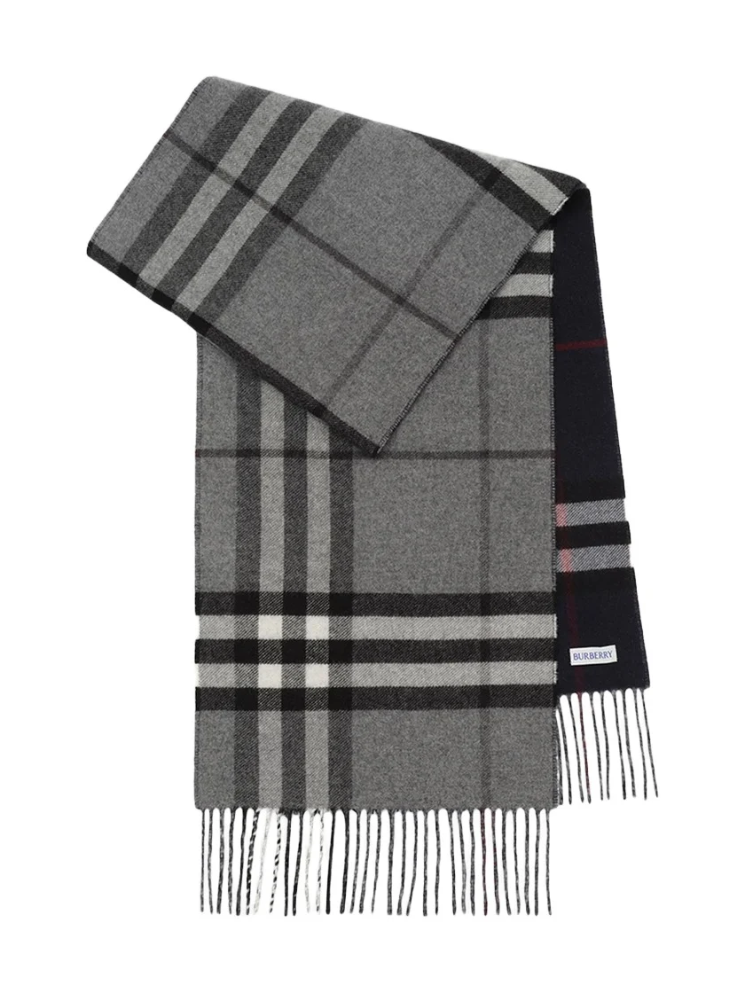 Burberry Men's Reversible Check Cashmere Scarf