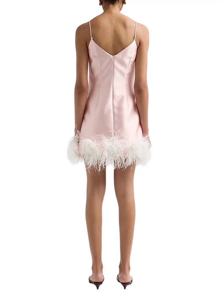 Self-Portrait Women's Feather-Hem Taffeta Mini Dress | Thumbnail 3 Self-Portrait Women's Feather-Hem Taffeta Mini Dress | Thumbnail 3