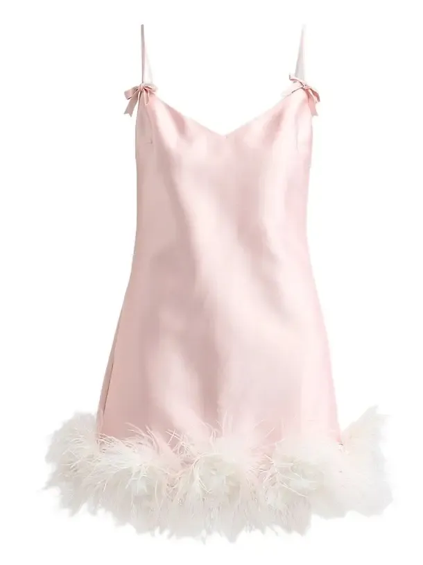 Women's Feather-Hem Taffeta Mini Dress