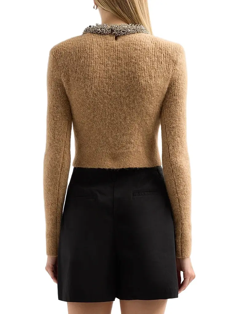 Self-Portrait Women's Beaded-Trim Knit Sweater | Thumbnail 3 Self-Portrait Women's Beaded-Trim Knit Sweater | Thumbnail 3