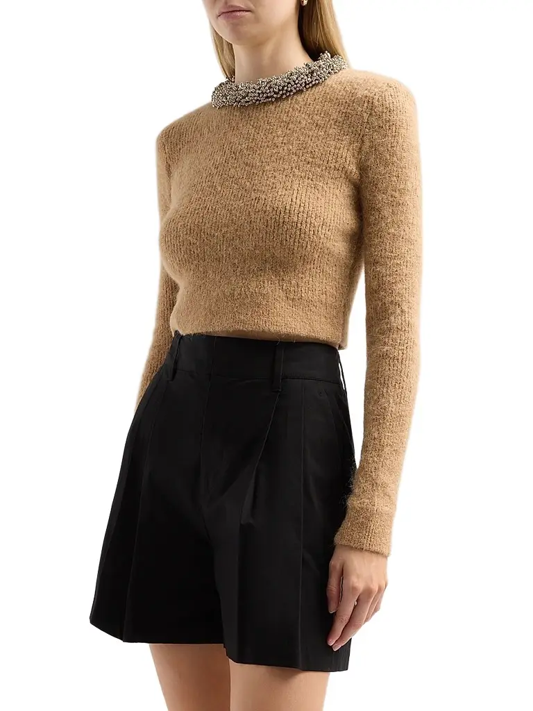 Self-Portrait Women's Beaded-Trim Knit Sweater | Thumbnail 4 Self-Portrait Women's Beaded-Trim Knit Sweater | Thumbnail 4