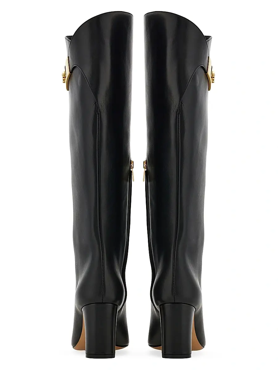 Ferragamo Women's Elli 70MM Hug Buckle-Detail Leather Boots | Thumbnail 5 Ferragamo Women's Elli 70MM Hug Buckle-Detail Leather Boots | Thumbnail 5