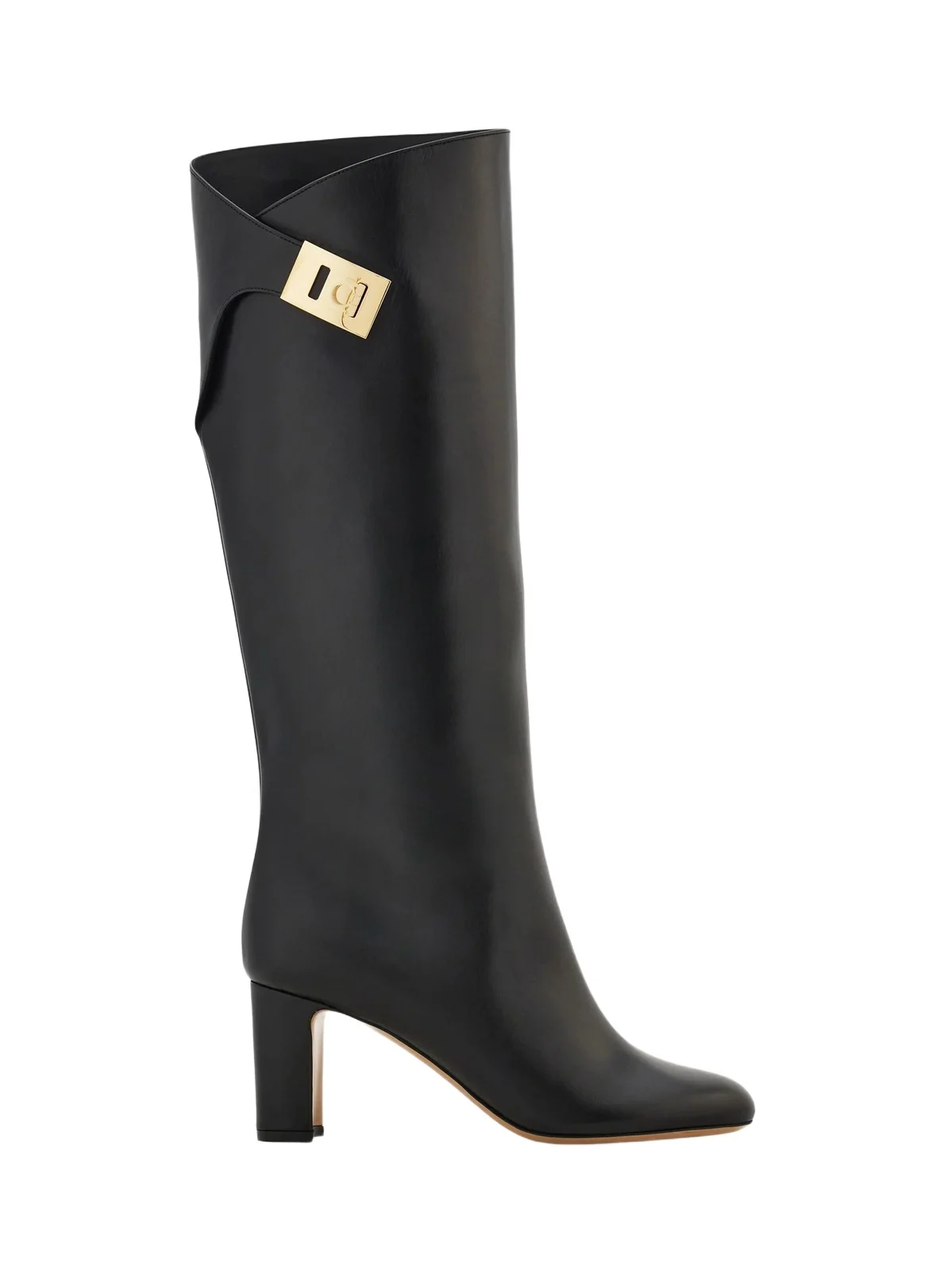Ferragamo Women's Elli 70MM Hug Buckle-Detail Leather Boots