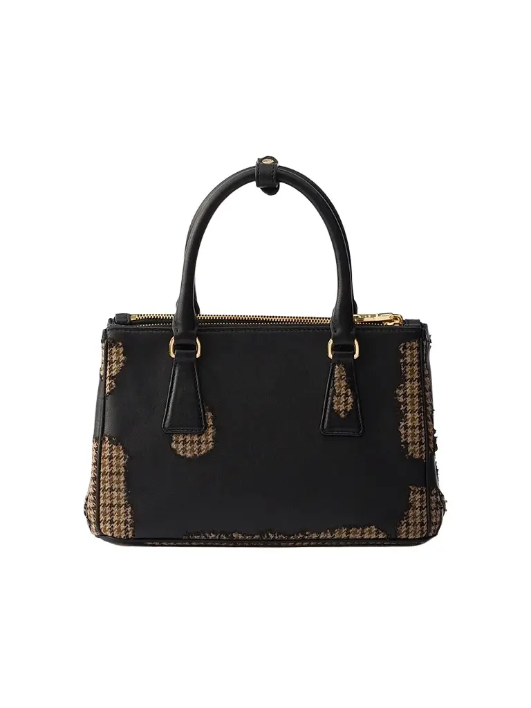 Prada Women's Galleria Large Nappa Leather and Wool Top Handle Bag | Thumbnail 3 Prada Women's Galleria Large Nappa Leather and Wool Top Handle Bag | Thumbnail 3