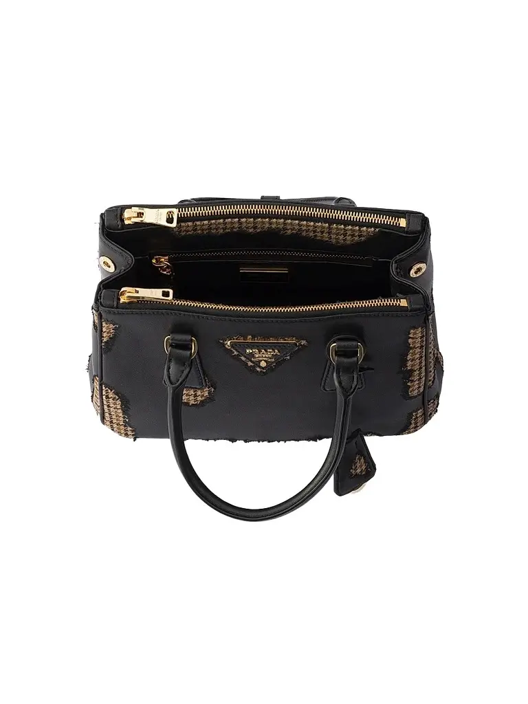 Prada Women's Galleria Large Nappa Leather and Wool Top Handle Bag | Thumbnail 4 Prada Women's Galleria Large Nappa Leather and Wool Top Handle Bag | Thumbnail 4