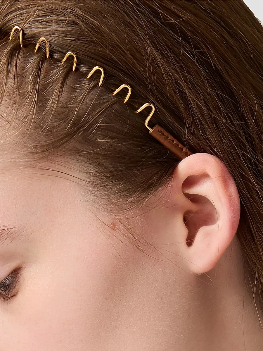 Miu Miu Women's Metal and Leather Headband | Thumbnail 3