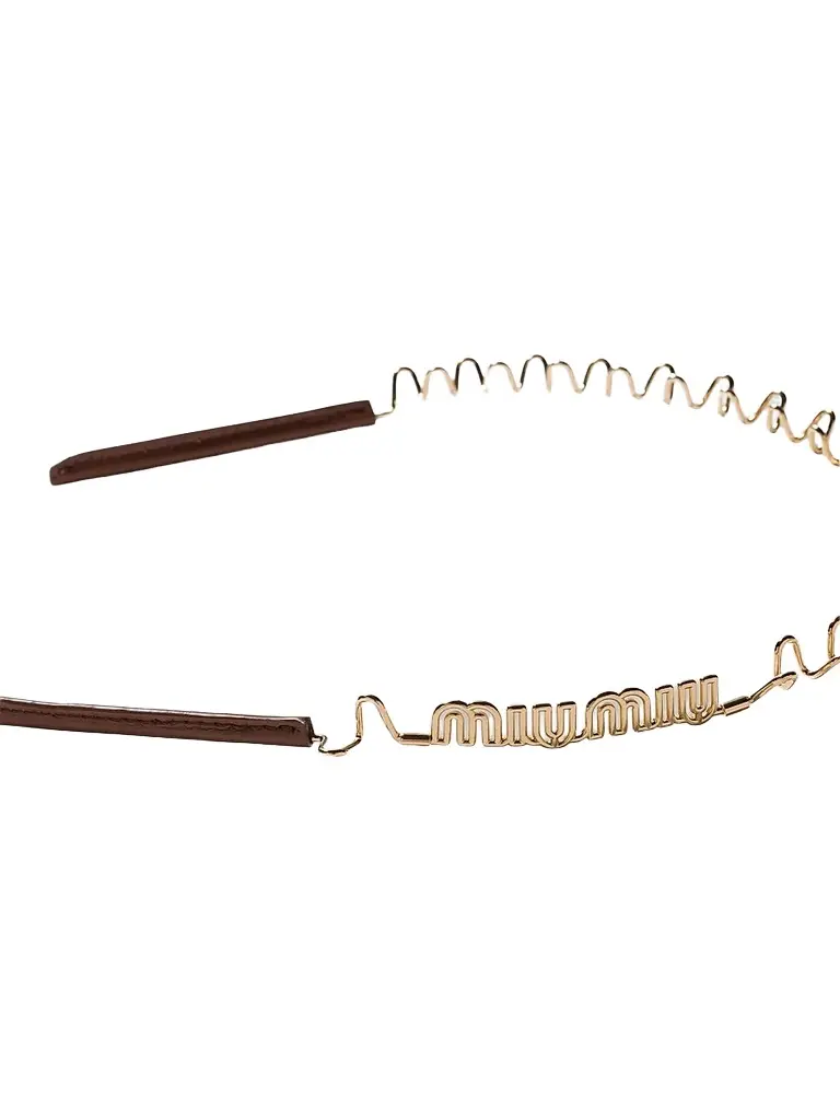 Miu Miu Women's Metal and Leather Headband | Thumbnail 4