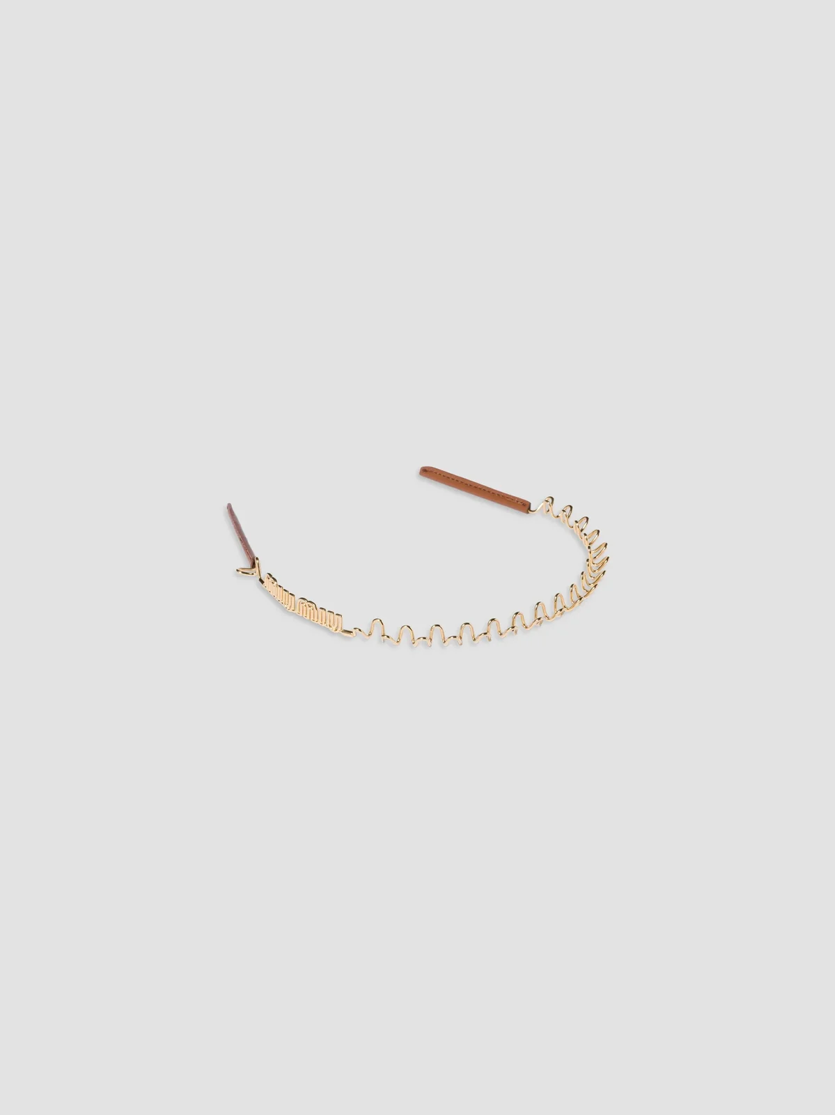 Women's Metal and Leather Headband - Gold Women's Metal and Leather Headband - Gold