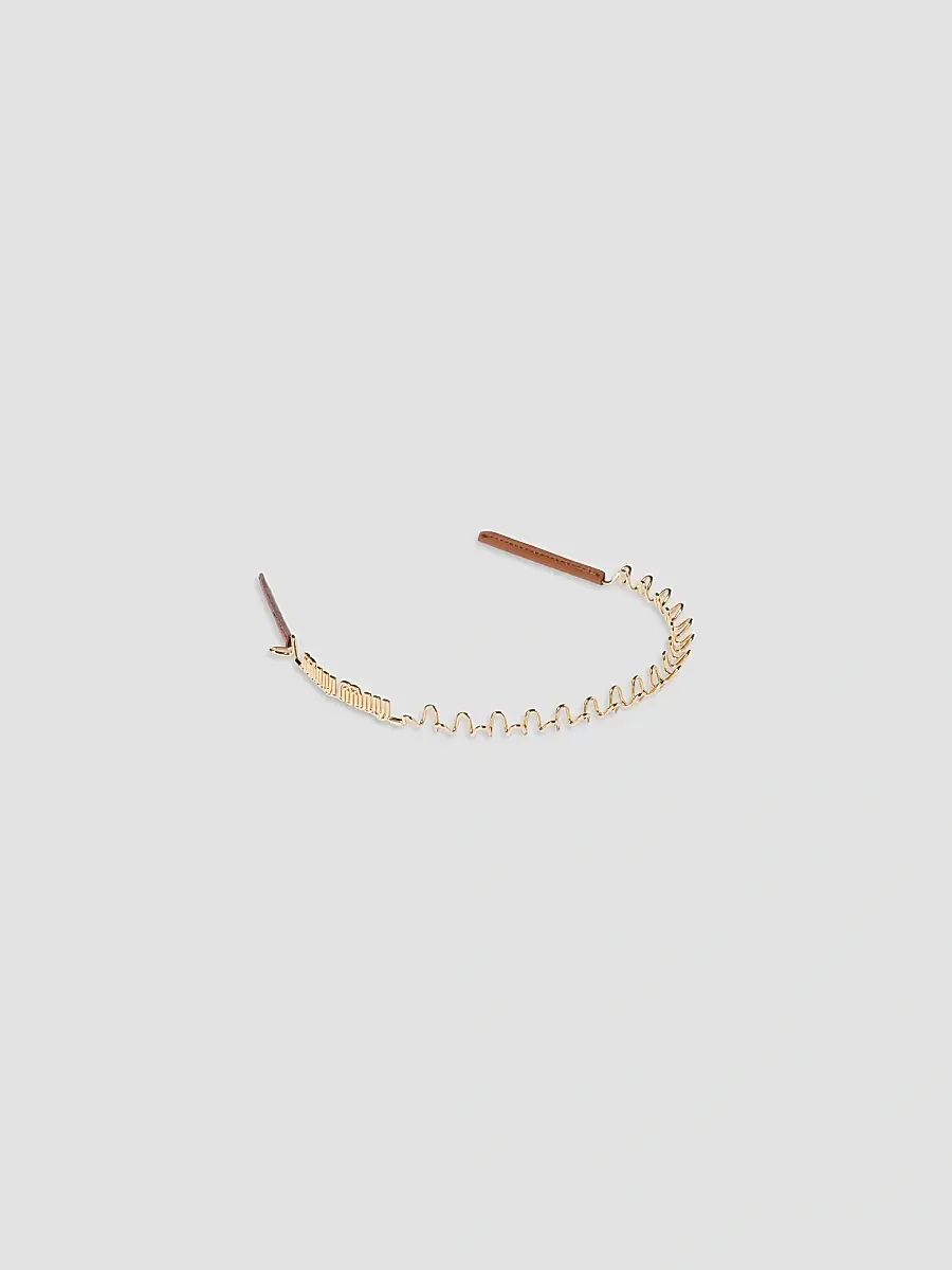 Miu Miu Women's Metal and Leather Headband