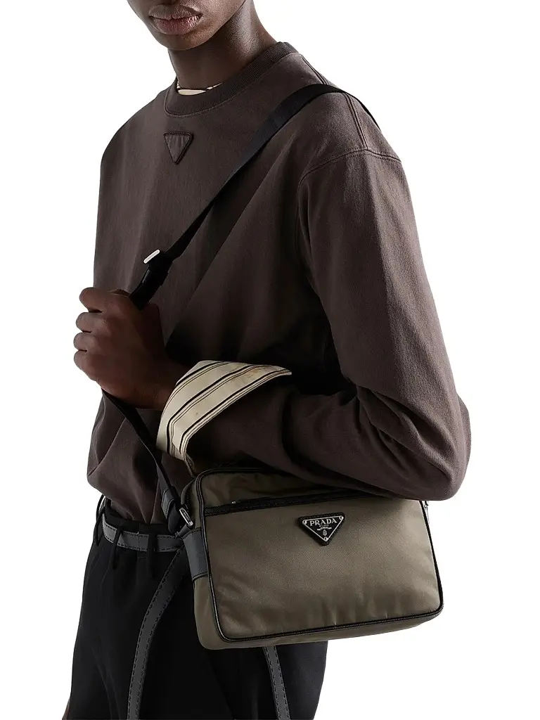 Prada Men's Re-Nylon and Saffiano Shoulder Bag | Thumbnail 3 Prada Men's Re-Nylon and Saffiano Shoulder Bag | Thumbnail 3