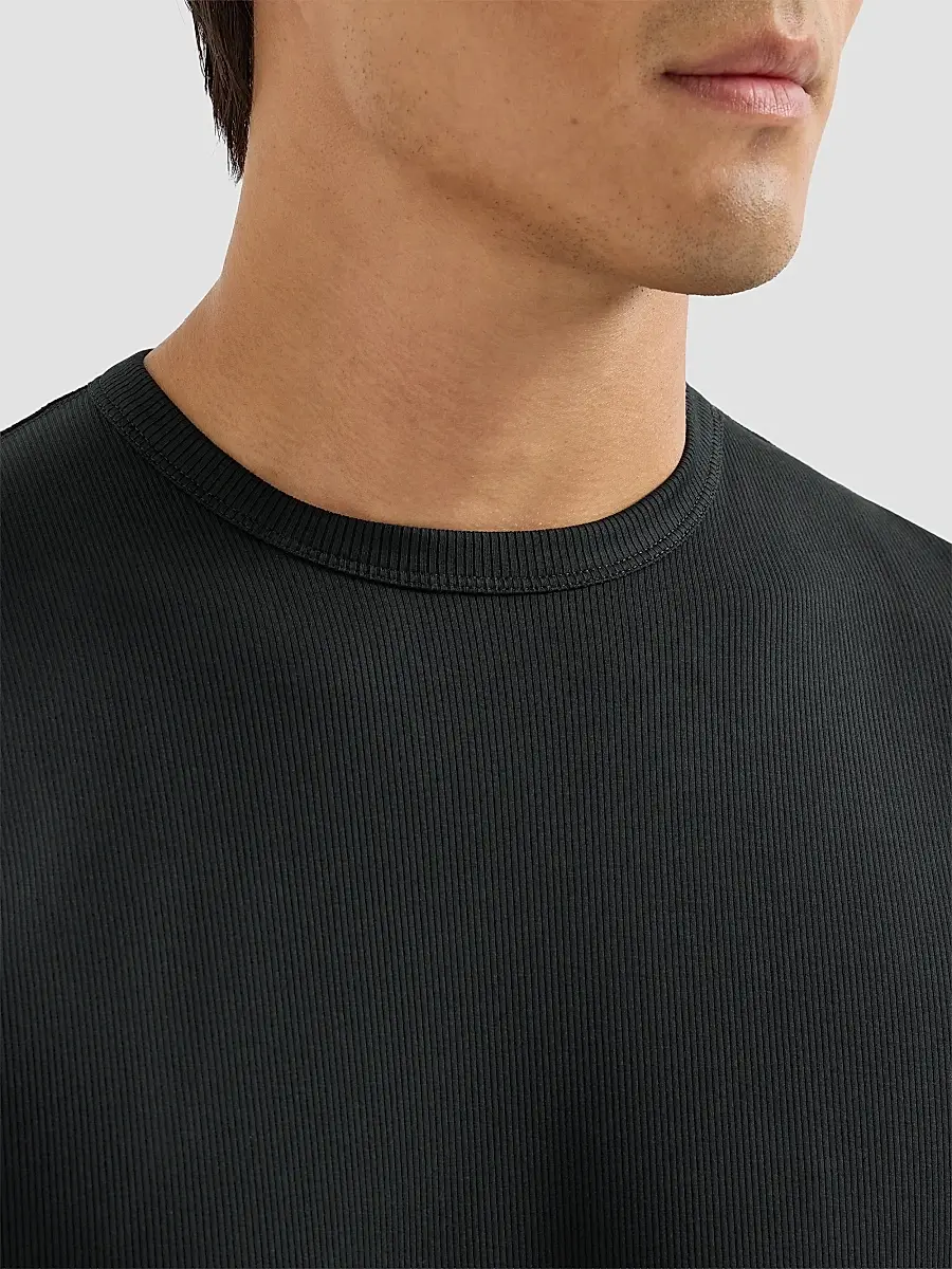 Brunello Cucinelli Men's Stretch Cotton and Modal Ribbed Jersey Crewneck T-Shirt | Thumbnail 6