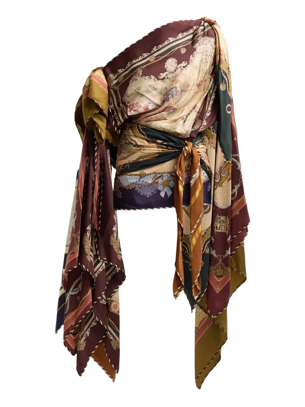 Zimmermann Women's Valiant Printed Silk Draped Scarf Mini Dress