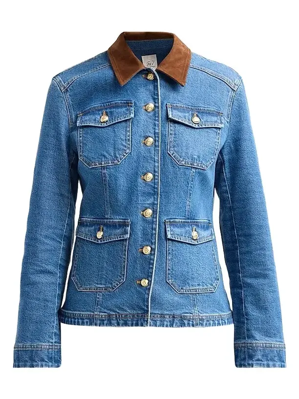 Women's Katniss Suede Collar Denim Jacket Women's Katniss Suede Collar Denim Jacket