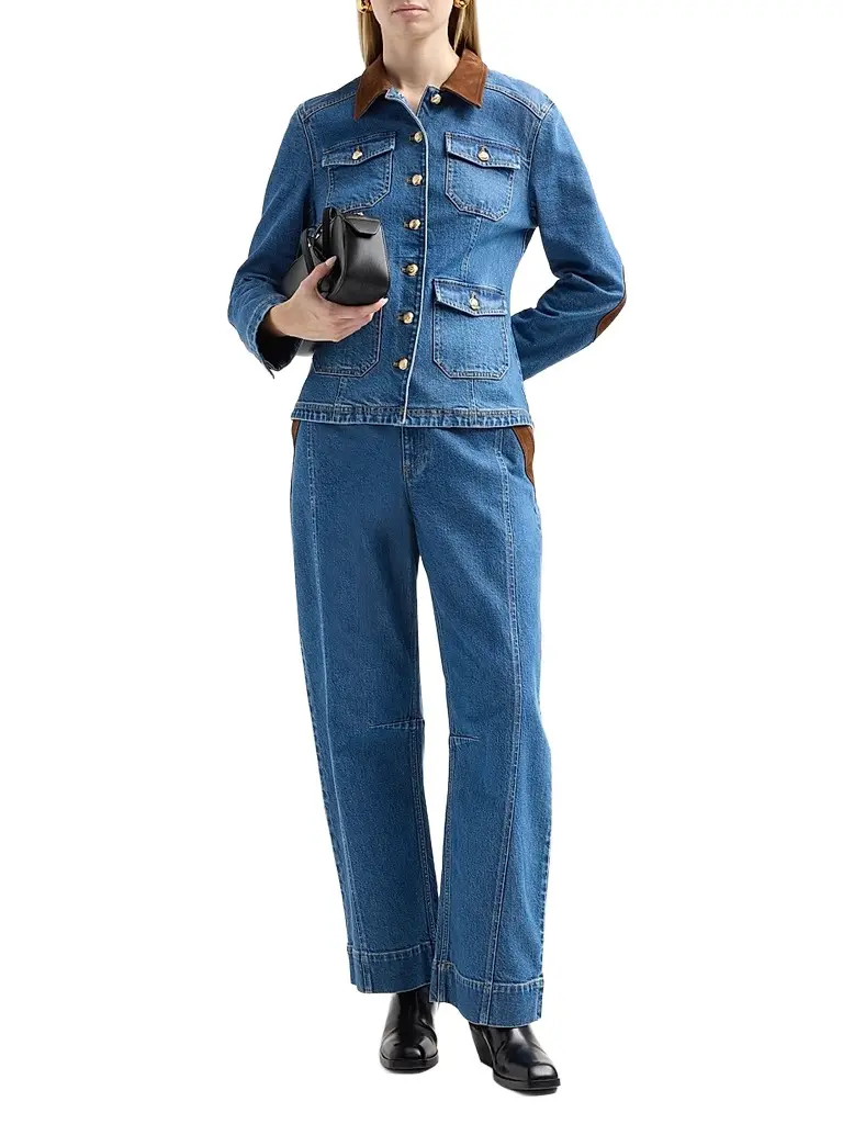 Cinq à Sept Women's Dillon Suede-Waist Jeans | Thumbnail 2 Cinq à Sept Women's Dillon Suede-Waist Jeans | Thumbnail 2