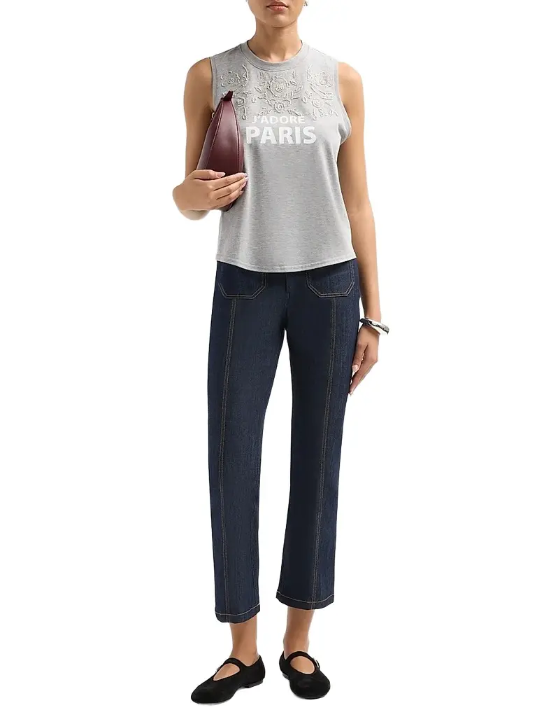 Cinq à Sept Women's Sibylle Embellished Printed Cotton-Blend Top | Thumbnail 2 Cinq à Sept Women's Sibylle Embellished Printed Cotton-Blend Top | Thumbnail 2