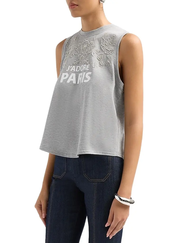 Cinq à Sept Women's Sibylle Embellished Printed Cotton-Blend Top | Thumbnail 4 Cinq à Sept Women's Sibylle Embellished Printed Cotton-Blend Top | Thumbnail 4