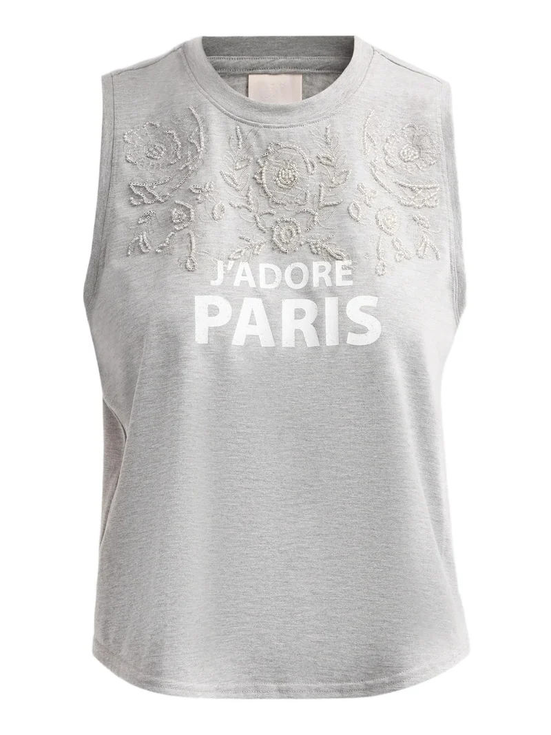 Women's Sibylle Embellished Printed Cotton-Blend Top Women's Sibylle Embellished Printed Cotton-Blend Top