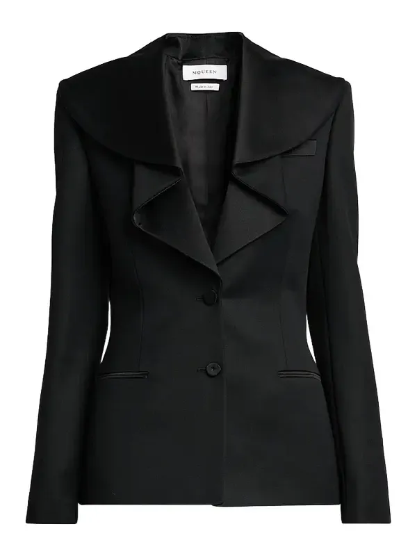 Women's Draped Satin Lapel Single-Breasted Jacket