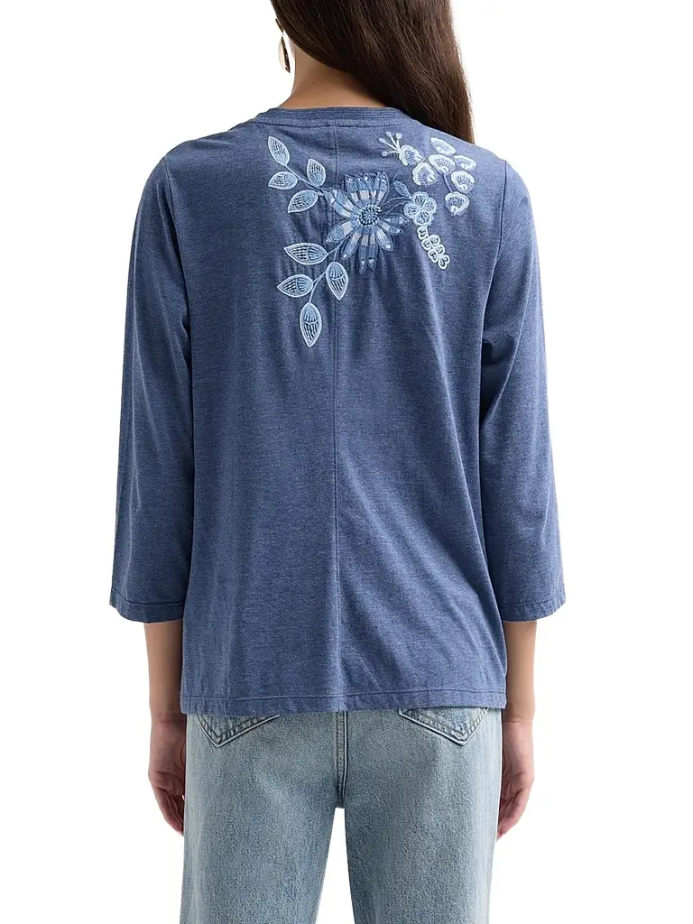 Johnny Was Women's Sarai Floral-Embroidered Cotton T-Shirt | Thumbnail 3