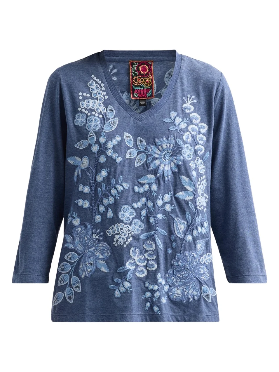 Women's Sarai Floral-Embroidered Cotton T-Shirt Women's Sarai Floral-Embroidered Cotton T-Shirt